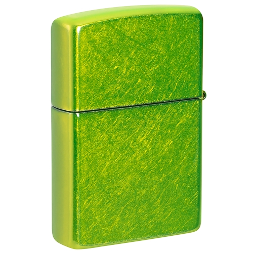 Зажигалка ZIPPO Logo с покрытием Lurid, латунь/сталь, зеленая, глянцевая, 38x13x57 мм, шт