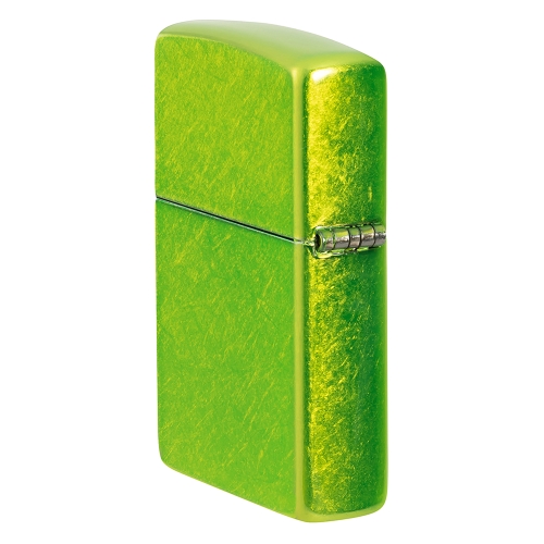 Зажигалка ZIPPO Logo с покрытием Lurid, латунь/сталь, зеленая, глянцевая, 38x13x57 мм, шт