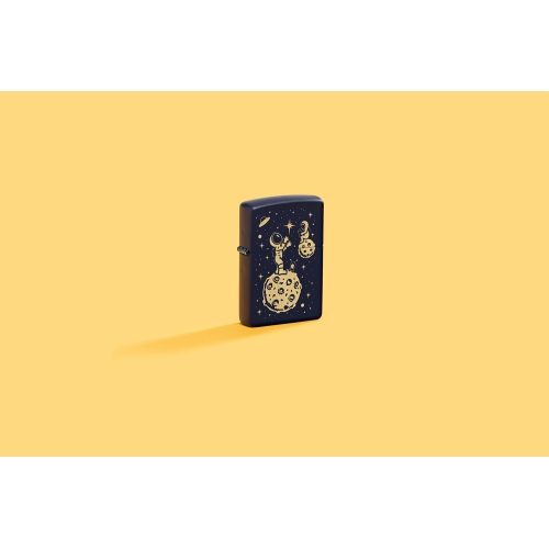 Зажигалка ZIPPO Lost in Space Design с покрытием Navy Matte, латунь/сталь, синяя, 38x13x57 мм, шт