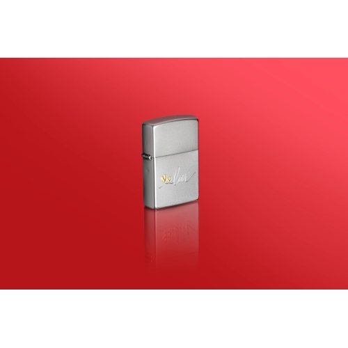 Зажигалка Zippo Love Design с покрытием Satin Chrome, латунь/сталь, серебристая, 38x13x57 мм