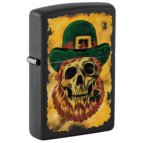 Зажигалка ZIPPO Lucky Map с покрытием Black Matte, латунь/сталь, черная, 38x13x57 мм, шт