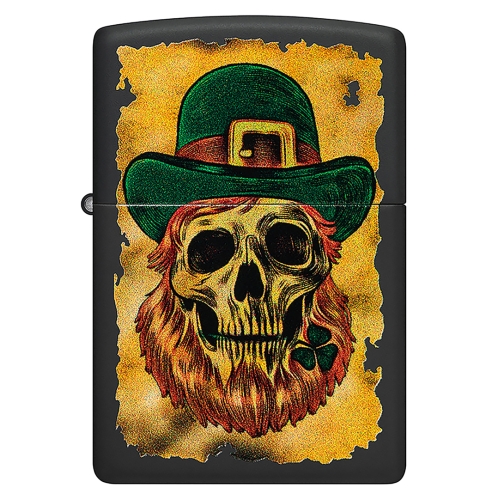 Зажигалка ZIPPO Lucky Map с покрытием Black Matte, латунь/сталь, черная, 38x13x57 мм, шт