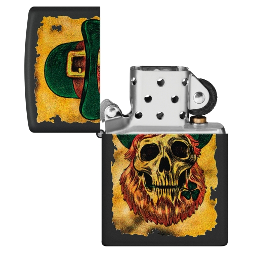 Зажигалка ZIPPO Lucky Map с покрытием Black Matte, латунь/сталь, черная, 38x13x57 мм, шт