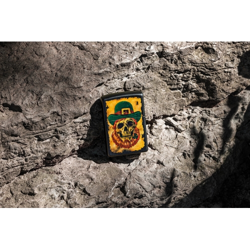 Зажигалка ZIPPO Lucky Map с покрытием Black Matte, латунь/сталь, черная, 38x13x57 мм, шт