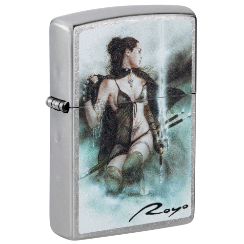 Зажигалка Zippo Luis Royo с покрытием Street Chrome, латунь/сталь, серебристая, 38x13x57 мм