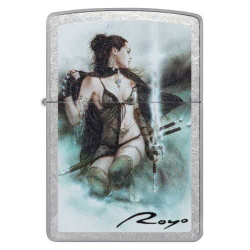 Зажигалка Zippo Luis Royo с покрытием Street Chrome, латунь/сталь, серебристая, 38x13x57 мм