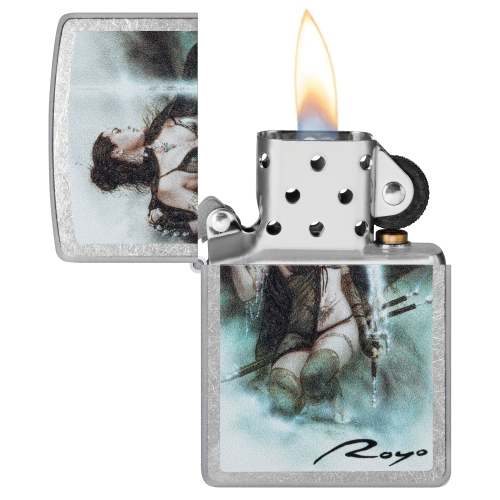 Зажигалка Zippo Luis Royo с покрытием Street Chrome, латунь/сталь, серебристая, 38x13x57 мм