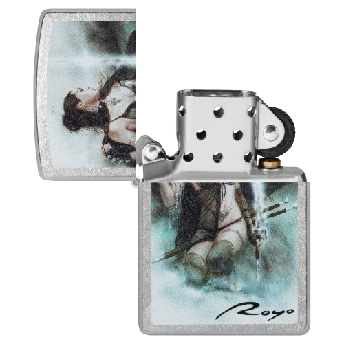 Зажигалка Zippo Luis Royo с покрытием Street Chrome, латунь/сталь, серебристая, 38x13x57 мм
