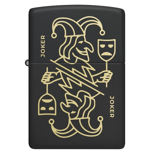 Зажигалка ZIPPO Masked Joker Design с покрытием Black Matte, латунь/сталь, черная, 38x13x57 мм, шт