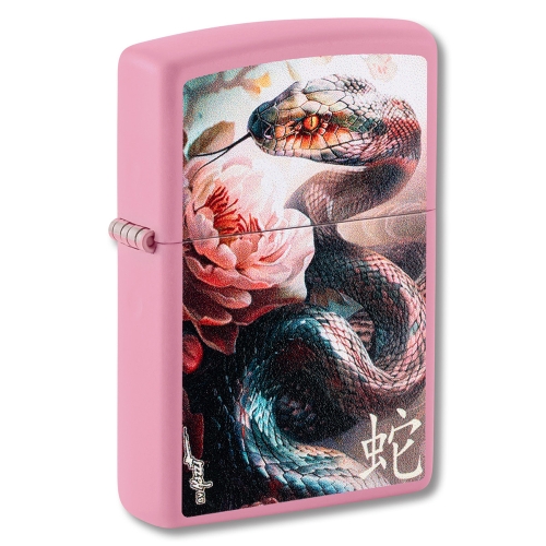 Зажигалка ZIPPO Mazzi Anaconda с покрытием Pink Matte, латунь/сталь, розовая, матовая, 38x13x57 м, ш