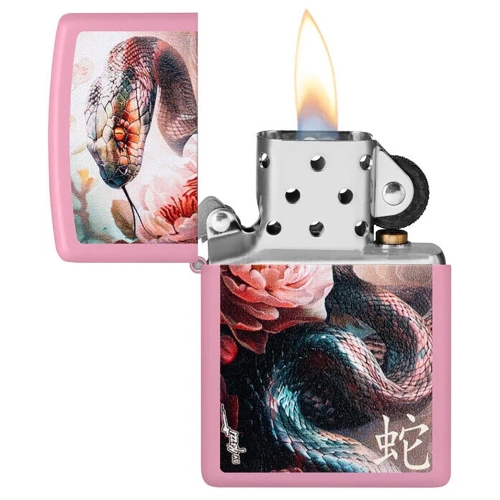 Зажигалка ZIPPO Mazzi Anaconda с покрытием Pink Matte, латунь/сталь, розовая, матовая, 38x13x57 м, ш