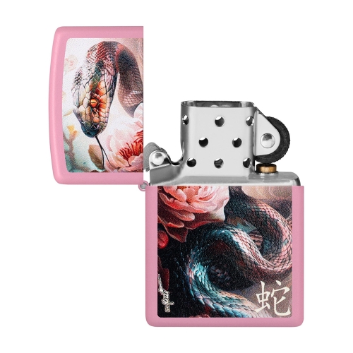Зажигалка ZIPPO Mazzi Anaconda с покрытием Pink Matte, латунь/сталь, розовая, матовая, 38x13x57 м, ш