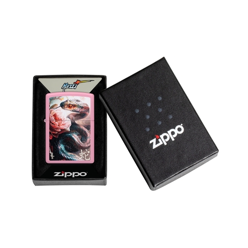 Зажигалка ZIPPO Mazzi Anaconda с покрытием Pink Matte, латунь/сталь, розовая, матовая, 38x13x57 м, ш