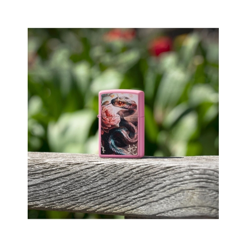 Зажигалка ZIPPO Mazzi Anaconda с покрытием Pink Matte, латунь/сталь, розовая, матовая, 38x13x57 м, ш