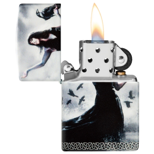 Зажигалка Zippo Mazzi® с покрытием 540 Matte, латунь/сталь, белая, 38x13x57 мм