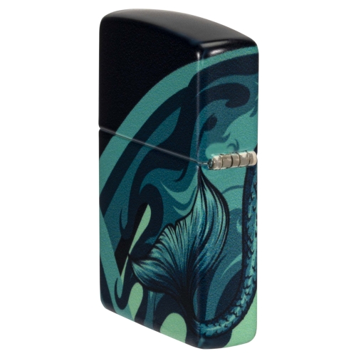 Зажигалка Zippo Mermaid Design с покрытием 540 Matte, латунь/сталь, черная, матовая, 38x13x57 мм