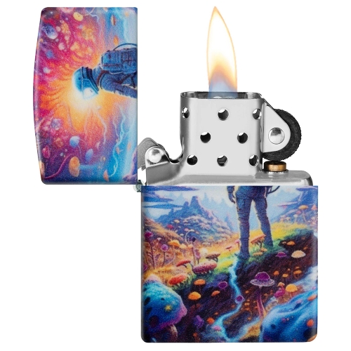 Зажигалка ZIPPO Mushroom Forest Design с покрытием 540 Matte, латунь/сталь, разноцветная, матовая, 3