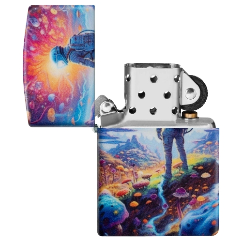 Зажигалка ZIPPO Mushroom Forest Design с покрытием 540 Matte, латунь/сталь, разноцветная, матовая, 3