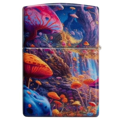 Зажигалка ZIPPO Mushroom Forest Design с покрытием 540 Matte, латунь/сталь, разноцветная, матовая, 3