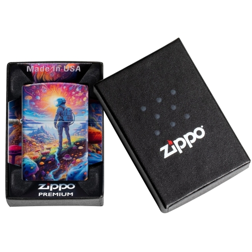 Зажигалка ZIPPO Mushroom Forest Design с покрытием 540 Matte, латунь/сталь, разноцветная, матовая, 3