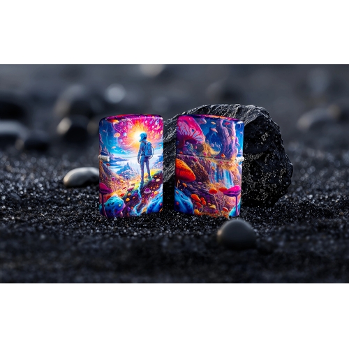 Зажигалка ZIPPO Mushroom Forest Design с покрытием 540 Matte, латунь/сталь, разноцветная, матовая, 3