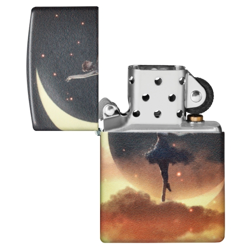 Зажигалка Zippo Mythological с покрытием Glow In The Dark Green, латунь/сталь, черная, 38x13x57 мм