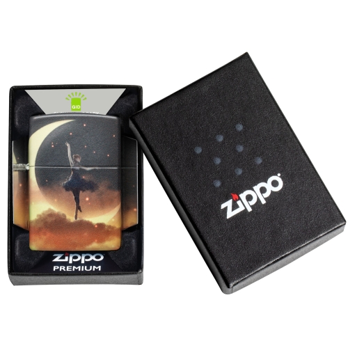 Зажигалка Zippo Mythological с покрытием Glow In The Dark Green, латунь/сталь, черная, 38x13x57 мм