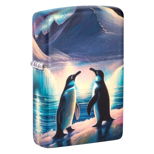 Зажигалка Zippo Penguin с покрытием Glow In The Dark Green, латунь/сталь, разноцветная, 38x13x57 мм