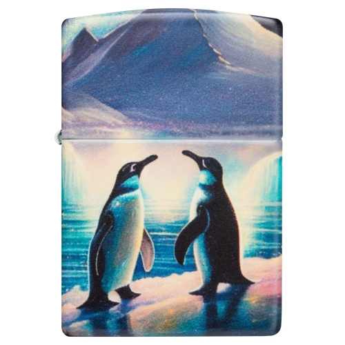 Зажигалка Zippo Penguin с покрытием Glow In The Dark Green, латунь/сталь, разноцветная, 38x13x57 мм