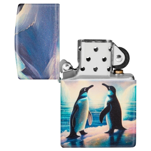 Зажигалка Zippo Penguin с покрытием Glow In The Dark Green, латунь/сталь, разноцветная, 38x13x57 мм