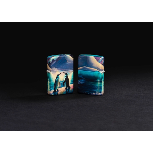 Зажигалка Zippo Penguin с покрытием Glow In The Dark Green, латунь/сталь, разноцветная, 38x13x57 мм