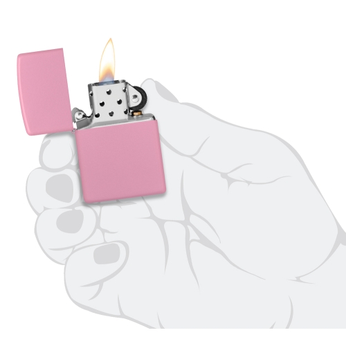 Зажигалка Zippo Pink Matte с покрытием Pink Matte, латунь/сталь, розовая, матовая, 36x12x56 мм