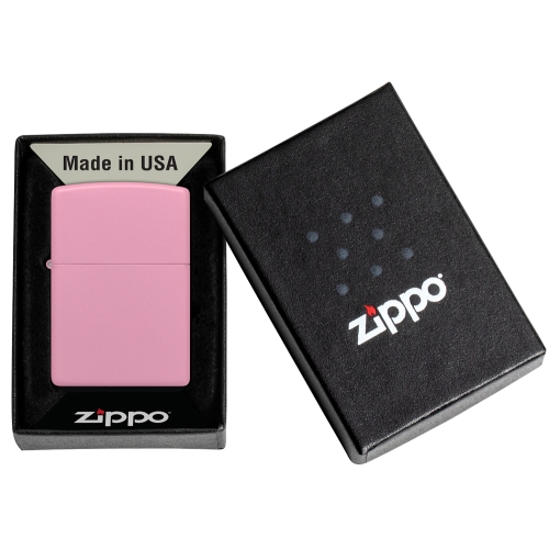 Зажигалка Zippo Pink Matte с покрытием Pink Matte, латунь/сталь, розовая, матовая, 36x12x56 мм