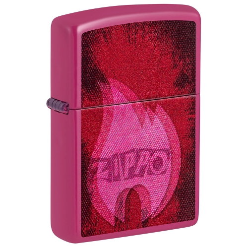 Зажигалка ZIPPO Pulse с покрытием Frequency, латунь/сталь, малиновая, глянцевая, 38x13x57 мм, шт