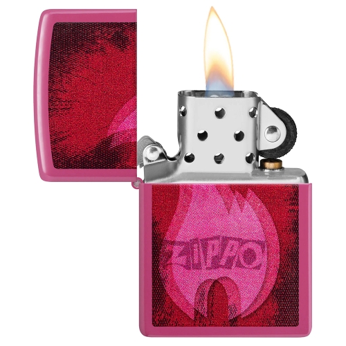 Зажигалка ZIPPO Pulse с покрытием Frequency, латунь/сталь, малиновая, глянцевая, 38x13x57 мм, шт