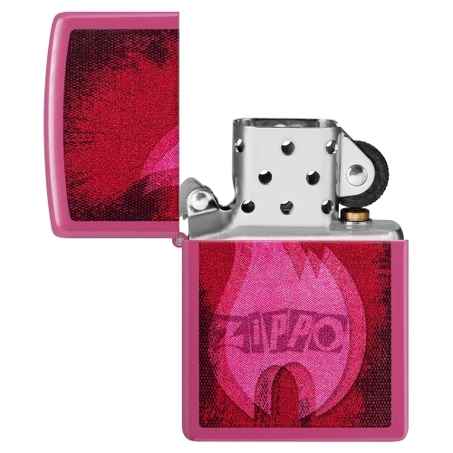 Зажигалка ZIPPO Pulse с покрытием Frequency, латунь/сталь, малиновая, глянцевая, 38x13x57 мм, шт
