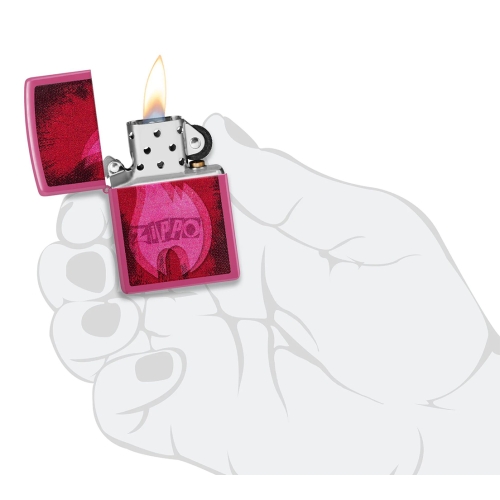 Зажигалка ZIPPO Pulse с покрытием Frequency, латунь/сталь, малиновая, глянцевая, 38x13x57 мм, шт