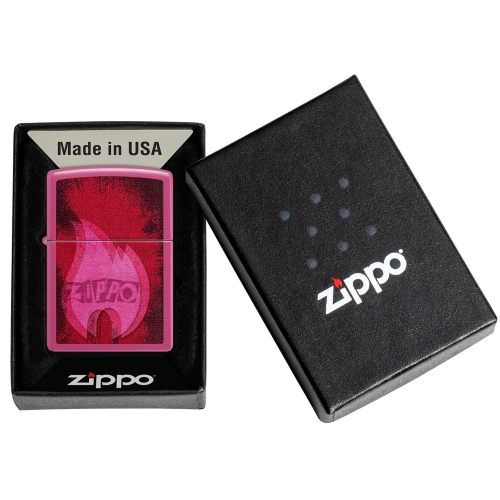 Зажигалка ZIPPO Pulse с покрытием Frequency, латунь/сталь, малиновая, глянцевая, 38x13x57 мм, шт