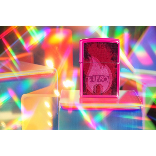 Зажигалка ZIPPO Pulse с покрытием Frequency, латунь/сталь, малиновая, глянцевая, 38x13x57 мм, шт