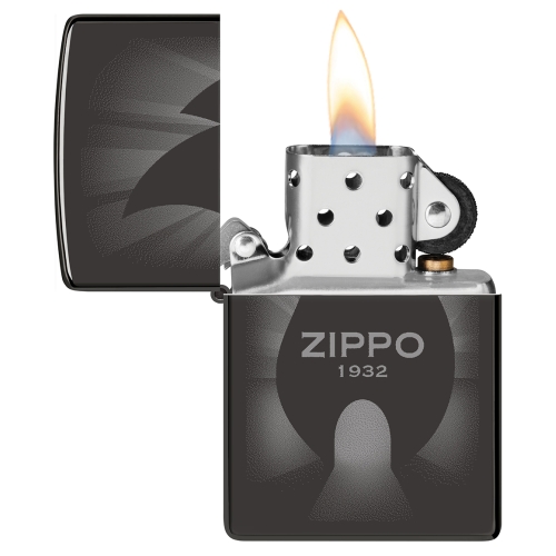 Зажигалка ZIPPO Radiant с покрытием High Polish Black, латунь/сталь, черная, глянцевая, 38x13x57 мм,