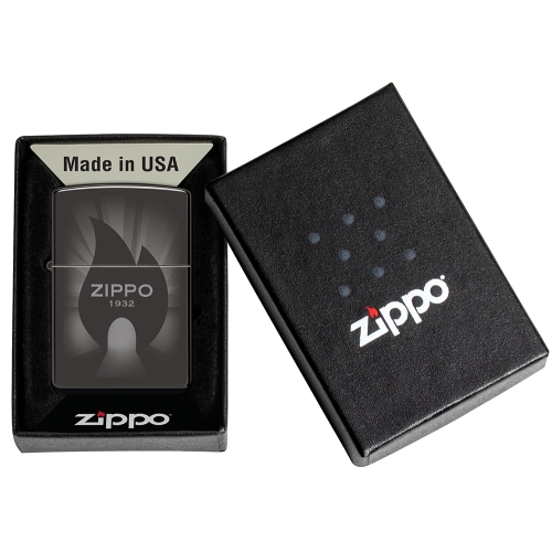 Зажигалка ZIPPO Radiant с покрытием High Polish Black, латунь/сталь, черная, глянцевая, 38x13x57 мм,