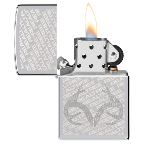 Зажигалка Zippo Reatree® с покрытием High Polish Chrome, латунь/сталь, серебристая, 38x13x57 мм