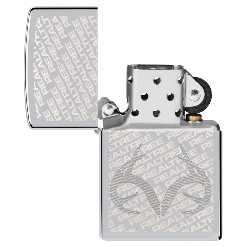 Зажигалка Zippo Reatree® с покрытием High Polish Chrome, латунь/сталь, серебристая, 38x13x57 мм