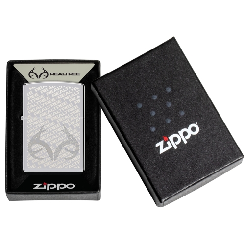 Зажигалка Zippo Reatree® с покрытием High Polish Chrome, латунь/сталь, серебристая, 38x13x57 мм