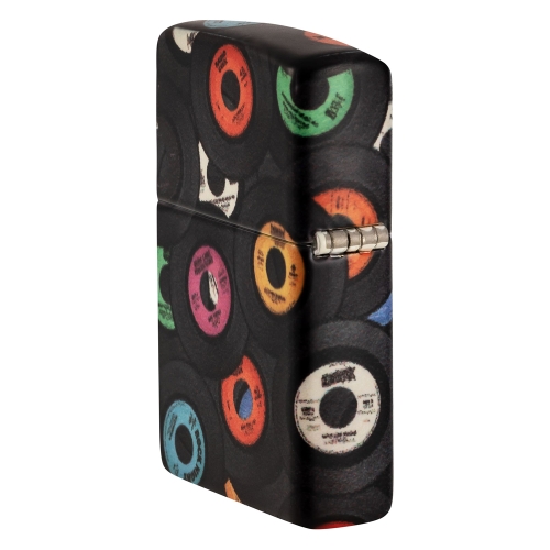 Зажигалка Zippo Records Design с покрытием 540 Matte, латунь/сталь, черная, 38x13x57 мм
