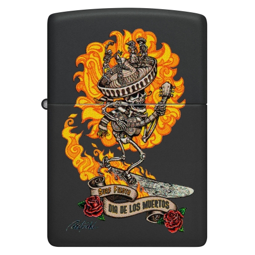 Зажигалка Zippo Rick Rietveld с покрытием Black Matte, латунь/сталь, черная, матовая, 38x13x57 мм