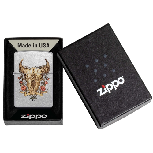 Зажигалка Zippo Rick Rietveld с покрытием Street Chrome, латунь/сталь, серебристая, 38x13x57 мм