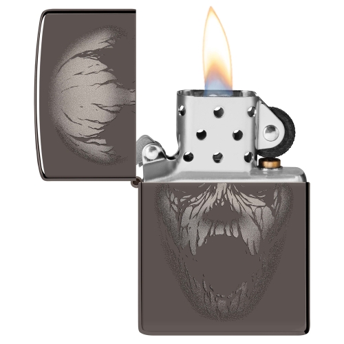Зажигалка Zippo Screaming Monster с покрытием Black Ice®, латунь/сталь, черная, 38x13x57 мм
