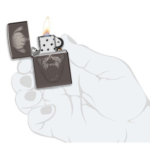 Зажигалка Zippo Screaming Monster с покрытием Black Ice®, латунь/сталь, черная, 38x13x57 мм