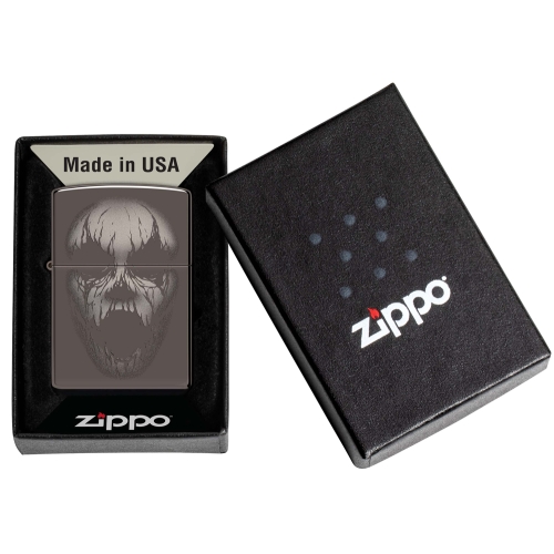 Зажигалка Zippo Screaming Monster с покрытием Black Ice®, латунь/сталь, черная, 38x13x57 мм